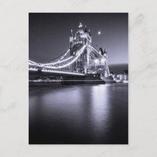 Cartão Postal Postcard Tower Bridge à noite, Londres, Reino Uni