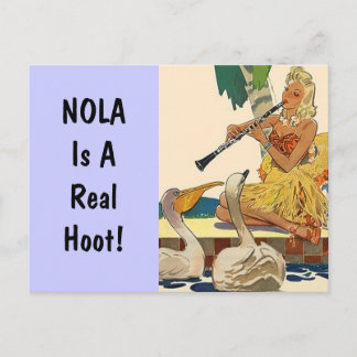 Cartão Postal Postcard Vintage Retro Vacage NOLA é um PC Hoot