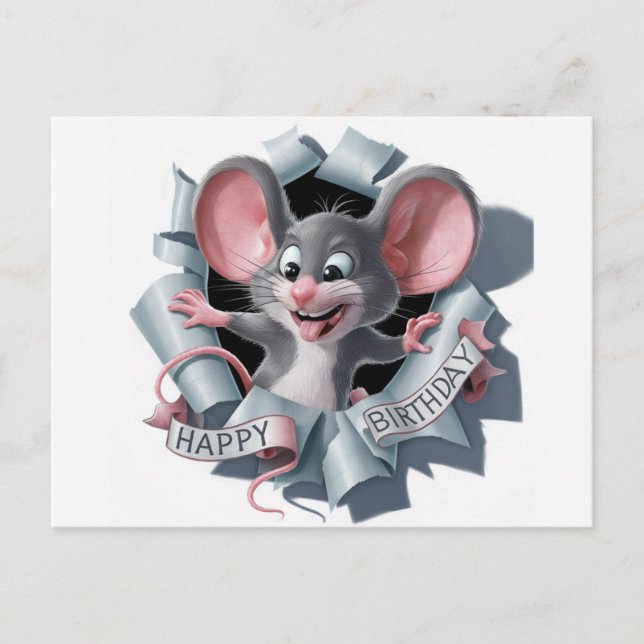 Cartão Postal Postcards Happy Birthday Souris (Frente)