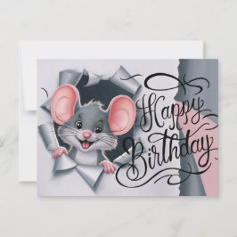 Cartão Postal Postcards Happy Birthday Souris 02