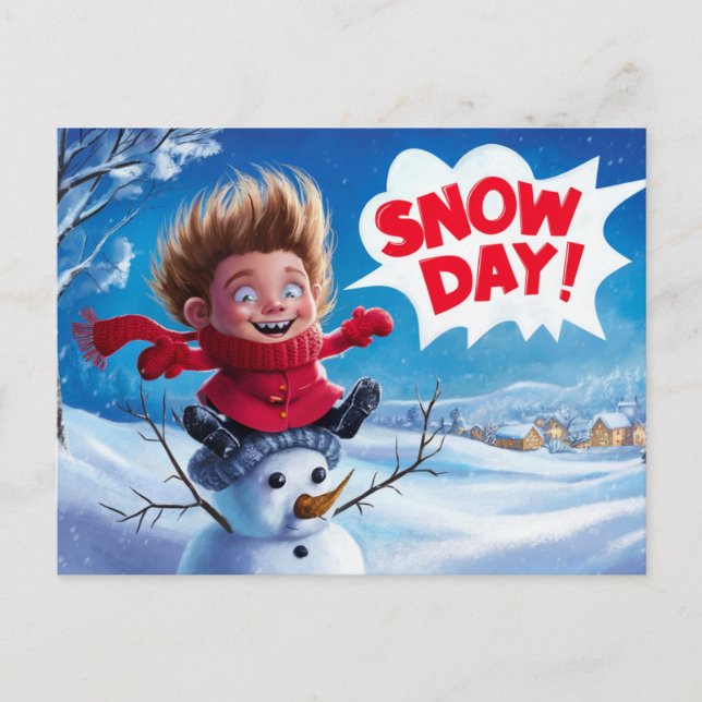 Cartão Postal Postcards Snow Day 02 (Frente)