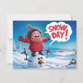 Cartão Postal Postcards Snow Day 03