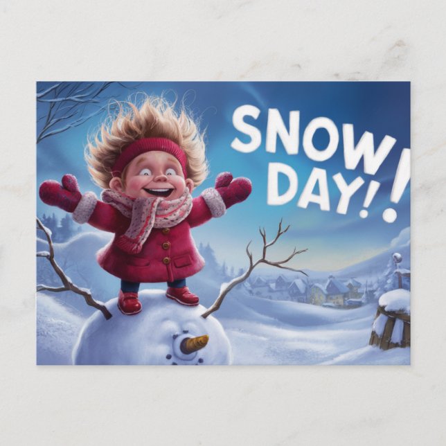 Cartão Postal Postcards Snow Day 05 (Frente)