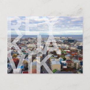 Cartão Postal POSTCARTÃO DE REykjavík Cityscape