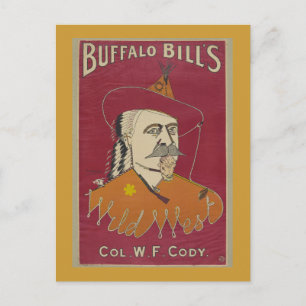 Cartão Postal Poster 1890 Selvagem de Buffalo Bill