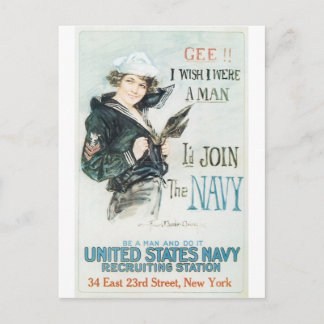 Cartão Postal Poster antigo Marinho por volta de 1918
