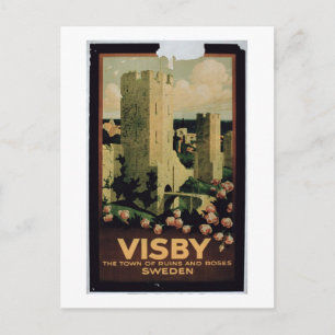 Cartão Postal Poster anunciando a cidade de Visby, Suecia (colo