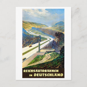 Cartão Postal Poster Autobahn Alemão Restaurado