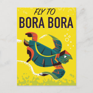 Cartão Postal Poster Bora Bora viagens vintage