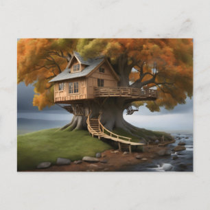 Cartão Postal Poster da casa da árvore redonda