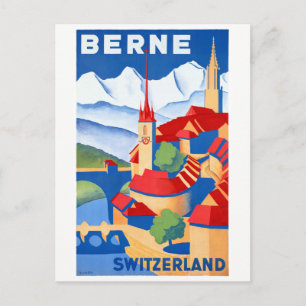 Cartão Postal Poster da Viagens vintage do Bern restaurada