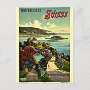 Cartão Postal poster da viagens vintage suiça