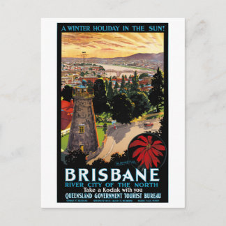Cartão Postal Poster das viagens vintage de Brisbane Austrália