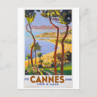 Cartão Postal Poster das viagens vintage de Cannes