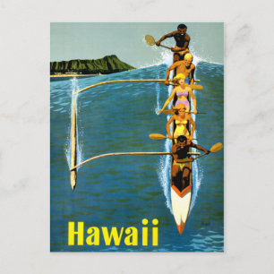 Cartão Postal Poster das viagens vintage de Havaí restaurado