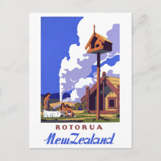 Cartão Postal Poster das viagens vintage de Nova Zelândia