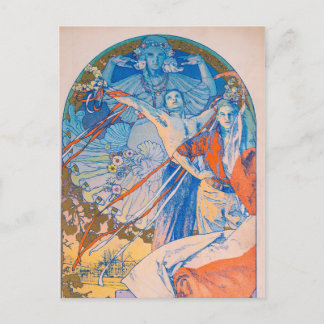 Cartão Postal Poster de Alphonse Mucha para o Festival de Sokol