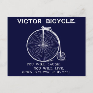 Cartão Postal poster de Bicicleta Victor 1880, Branco