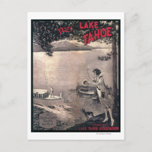 Cartão Postal Poster de bote de madeira