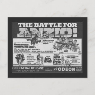 Cartão Postal Poster de cinema para filme, "Batalha por Anzio"