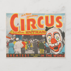 Cartão Postal Poster De Circo De Pessoas Que Entram No Topo Gran
