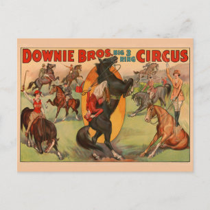 Cartão Postal Poster de Circo Mostrando Muitos Cavalos Fazendo P