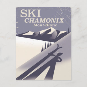 Cartão Postal Poster de Esqui Chamonix-Mont-Blanc