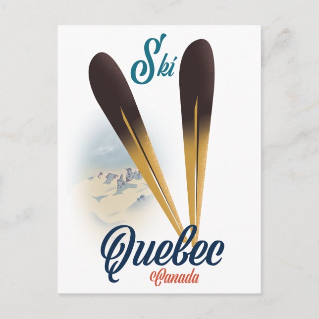 Cartão Postal Poster de esqui no Canadá (Frente)