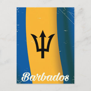 Cartão Postal Poster de férias da bandeira nacional de Barbados