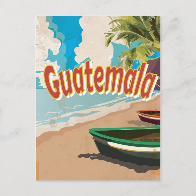 Cartão Postal Poster de férias da Guatemala Vintage (Frente)