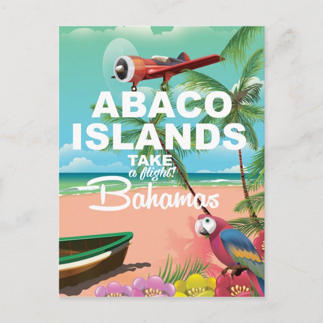 Cartão Postal Poster de férias das Ilhas Abaco (Frente)