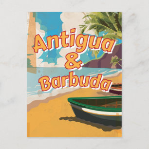 Cartão Postal Poster de férias de Antígua e Barbuda Vintage