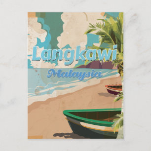 Cartão Postal Poster de férias de Langkawi Malásia Vintage