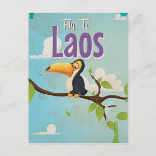Cartão Postal Poster de férias de Laos Vintage
