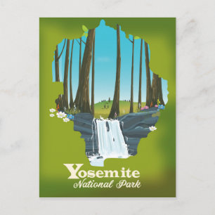 Cartão Postal Poster de férias do Parque Nacional de Yosemite.