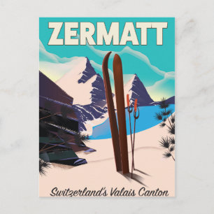 Cartão Postal Poster de férias Zermatt Ski