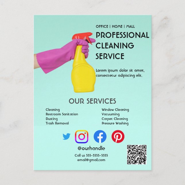 Cartão Postal poster de Foto de limpeza verde com presilhas rasg (Frente)