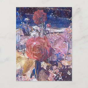 Cartão Postal poster de fotografia melhorada do Jardim rosa de m