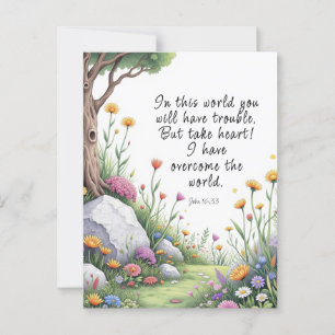 Cartão Postal Poster de Imagem Versa de Bíblia John 16:33