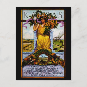 Cartão Postal poster de Kansas de 1911