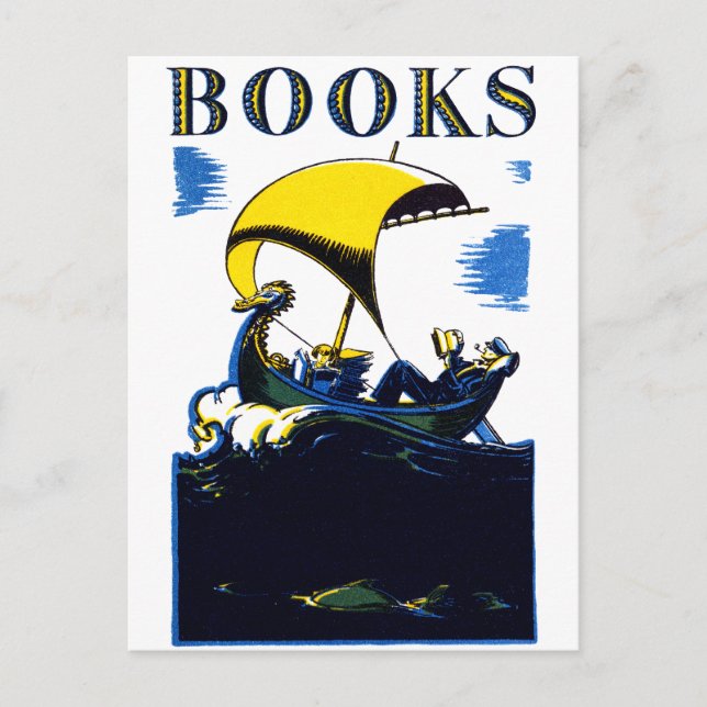 Cartão Postal poster de Livros de 1930 (Frente)