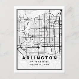 Cartão Postal Poster de Mapa da Cidade do Viagem de Arlington Te