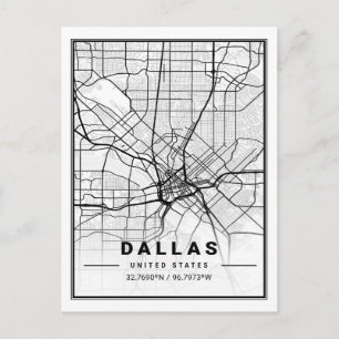 Cartão Postal Poster de Mapa de Cidade Viagem do Texas EUA