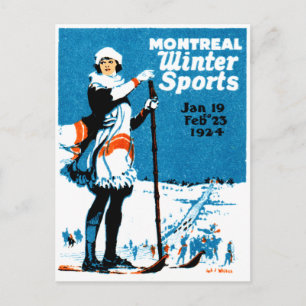Cartão Postal poster de Montreal Winter Sports de 1924