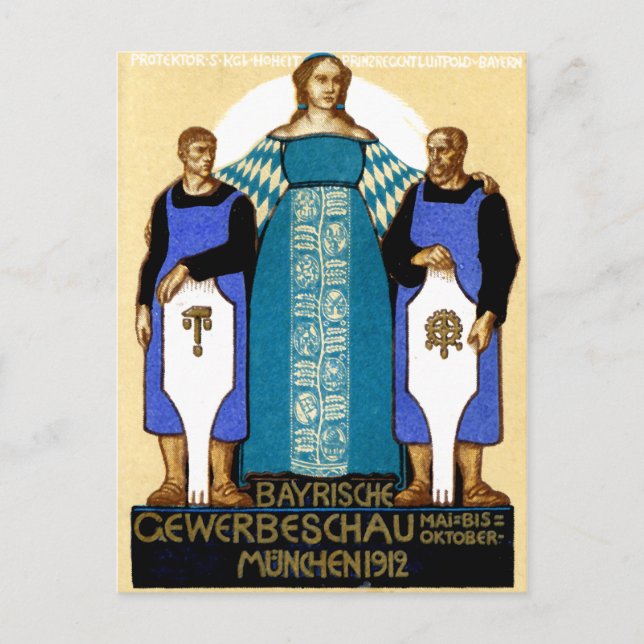 Cartão Postal poster de Munique Alemanha, 1912 (Frente)