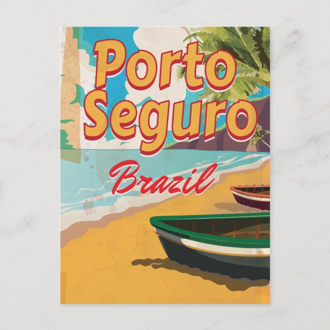 Cartão Postal Poster de Porto Seguro Brasil Férias (Frente)