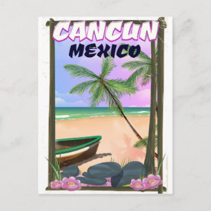 Cartão Postal Poster de praia de Cancun México.