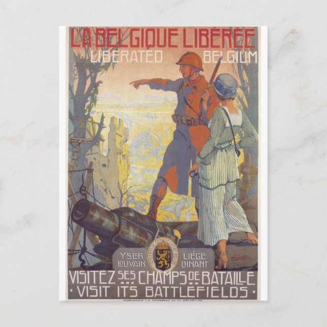 Cartão Postal Poster de propaganda belga libertada (Frente)