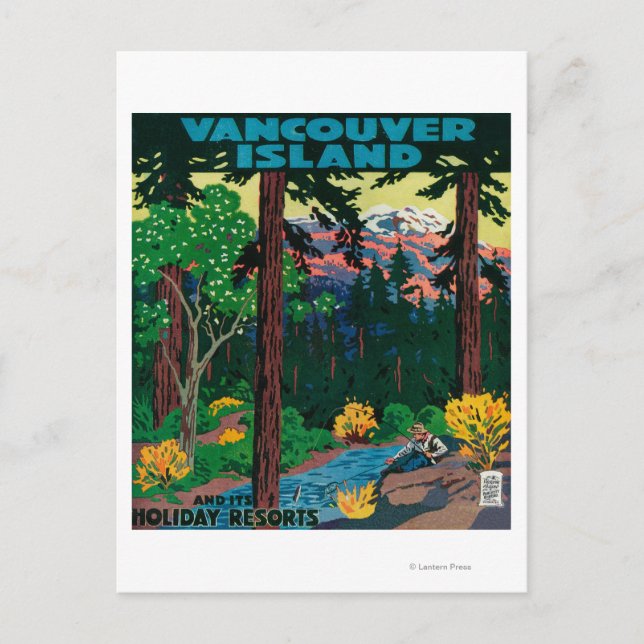 Cartão Postal Poster de Publicidade na Ilha de Vancouver (Frente)