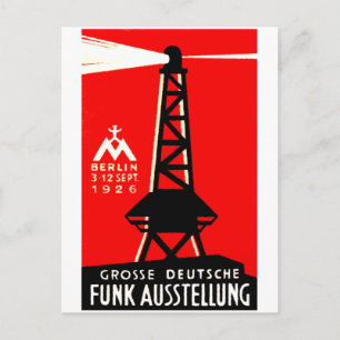Cartão Postal poster de rádio + radiodifusão 1926